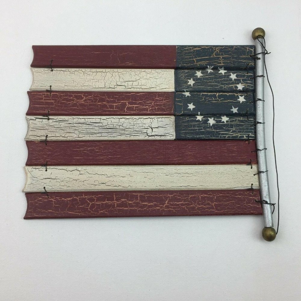 Americana Home Decor Art Wood USA Flag Original 13 - Picture 2 of 10